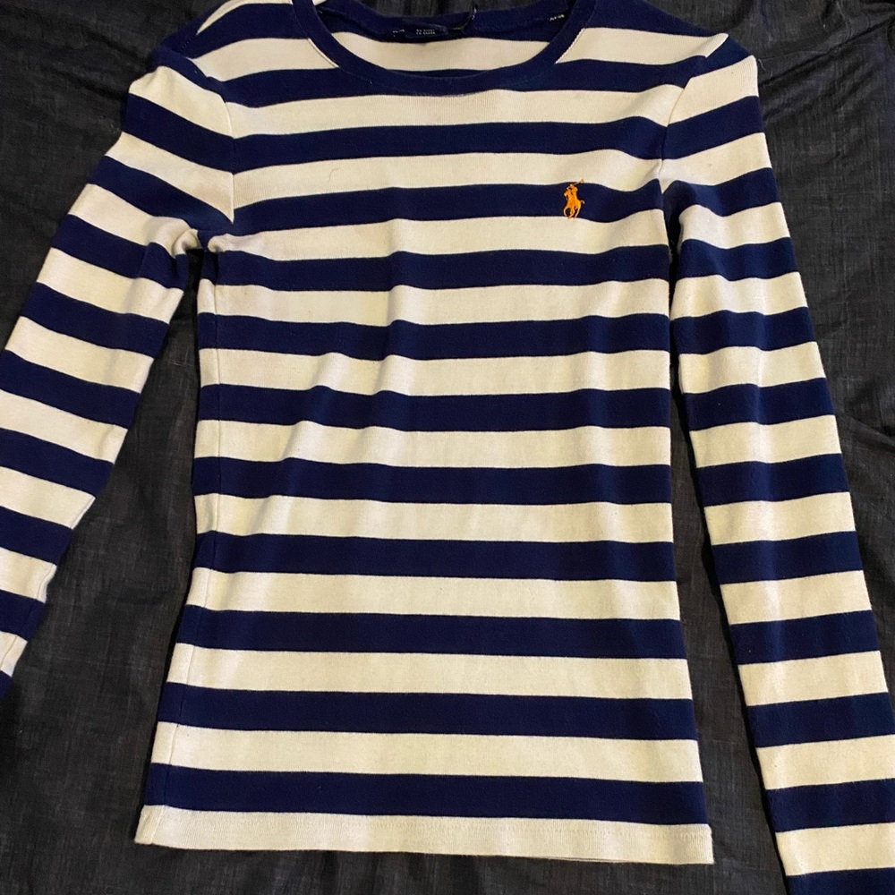 Striped women’s polo long sleeve